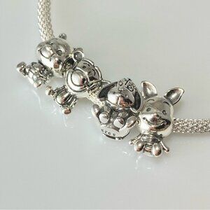 Sterling Silver Winnie the Pooh Character Charms (set of 4)